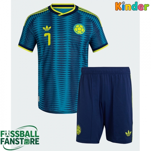 Kolumbien Luis Diaz #7 Replik Auswärtstrikot Kinder WM 2026 Kurzarm (+ Kurze Hosen)